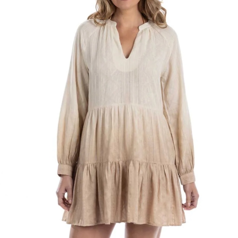 Dotti Womens Tulum Ombre Cotton Swim Cover Up Dobby Dress NWT Small Resort wear